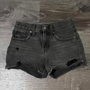 Black ripped jean shorts girls